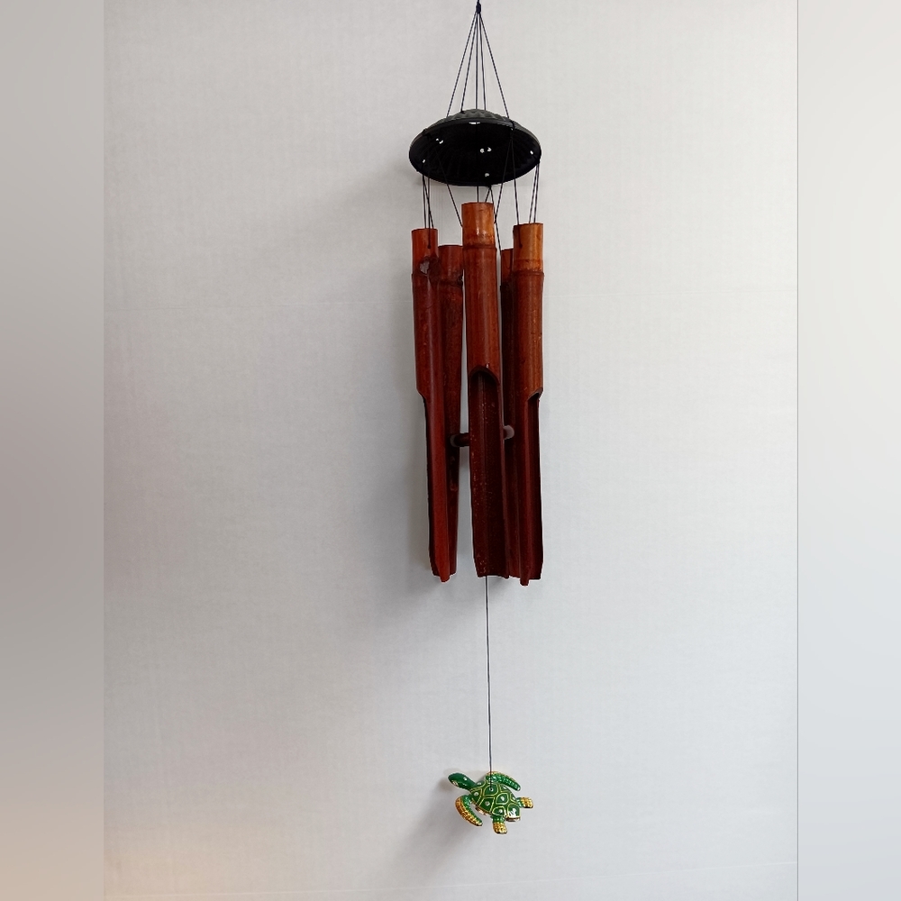 28" LONG GREEN SEA TURTLE MAMBOO WIND CHIME